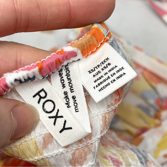 NWT Roxy Island Hops Floral Halter Tie Slouchy Tube Crop Top Boho Hippie XS - Picture 8 of 8